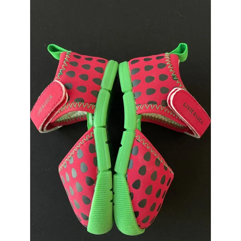 ~ NEW no box, Livie & Luca Watermelon Sandals 4 Kids Girls Velcro Flexible Red